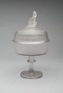 Covered Compote in the Pioneer Pattern, c. 1870. Creator: Gillinder & Sons