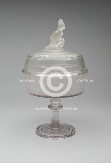 Covered Compote in the Pioneer Pattern, c. 1870. Creator: Gillinder & Sons.