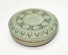 Covered Cosmetic Box with Chrysanthemum Flower Heads, Korea, Goryeo dynasty, mid-13th century. Creator: Unknown