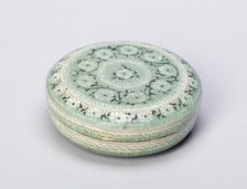 Covered Cosmetic Box with Chrysanthemum Flower Heads, South Asia, Goryeo dynasty, 13th century. Creator: Unknown