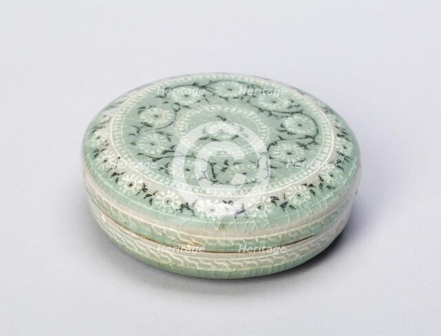 Covered Cosmetic Box with Chrysanthemum Flower Heads, South Asia, Goryeo dynasty, 13th century. Creator: Unknown.