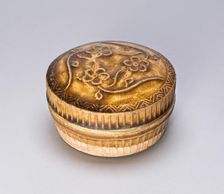 Covered Cosmetic Box with Floret Scrolls, Song (960-1279) or Yuan dynasty, c. 12th/13th century. Creator: Unknown