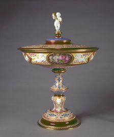 Covered Cup, 1844. Creator: Sèvres Porcelain Manufactory (French, est. 1740); Hyacinthe-Jean Regnier (French, 1803-1870); Francois-Hubert Barbin (French, 1786-); Jacques-Nicolas Sinsson (French)