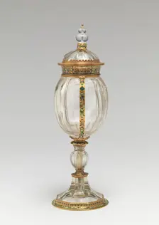 Covered Cup with Shield of Arms of the Countess of Gleichen, c1566 (crystal); 1566(mounts). Creator: Unknown