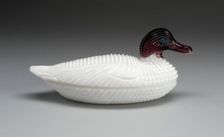 Covered Dish, 1887. Creators: Atterbury Glass Co., Boston and Sandwich Glass Company
