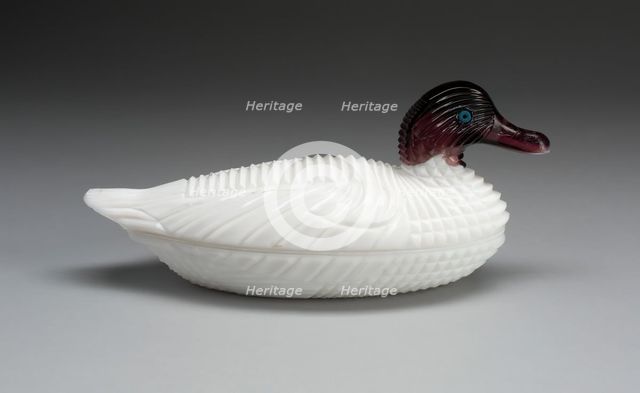 Covered Dish, 1887. Creators: Atterbury Glass Co., Boston and Sandwich Glass Company.