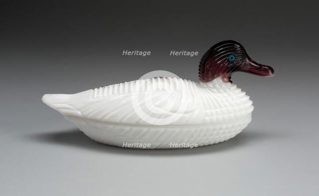 Covered Dish, 1887. Creators: Atterbury Glass Co., Boston and Sandwich Glass Company.