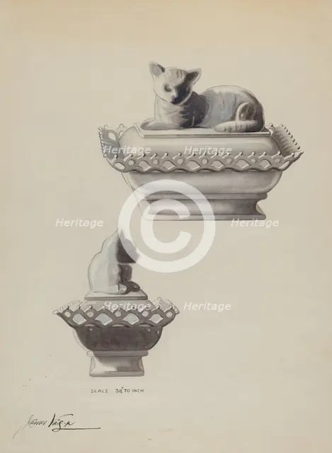Covered Dish (Cat), c. 1936. Creator: James Vail.