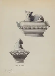 Covered Dish (Cat), c. 1936. Creator: James Vail