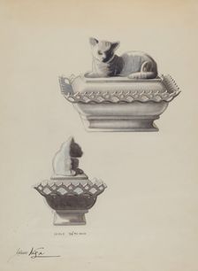 Covered Dish (Cat), c. 1936. Creator: James Vail