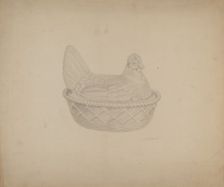 Covered Dish (Hen), c. 1940. Creator: Sydney Roberts