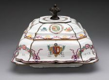 Covered Dish, Junyao, c. 1765, Qing dynasty (1644-1911), Qianlong reign mark and period (1736-95). Creator: Junyao Porcelain
