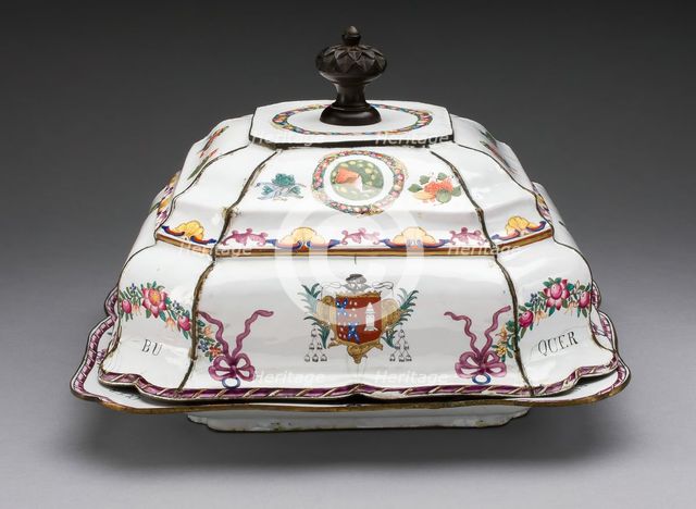 Covered Dish, Junyao, c. 1765, Qing dynasty (1644-1911), Qianlong reign mark and period (1736-95). Creator: Junyao Porcelain.