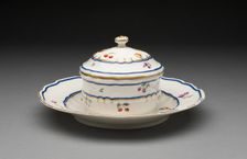 Covered Dish with Attached Stand, Frankenthal, c. 1775. Creator: Frankenthal Porcelain Factory