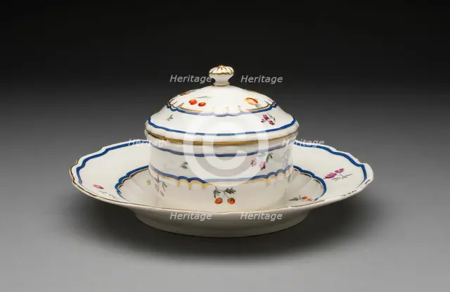 Covered Dish with Attached Stand, Frankenthal, c. 1775. Creator: Frankenthal Porcelain Factory.