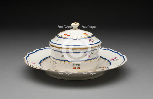 Covered Dish with Attached Stand, Frankenthal, c. 1775. Creator: Frankenthal Porcelain Factory.