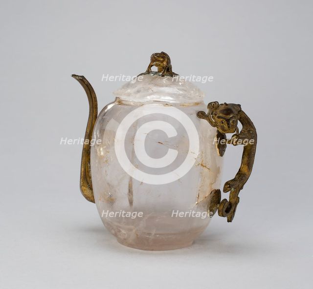 Covered Ewer with Lizard-Shaped Handle, Qing dynasty (1644-1911), 18th century. Creator: Unknown.