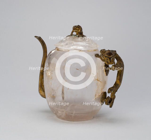 Covered Ewer with Lizard-Shaped Handle, Qing dynasty (1644-1911), 18th century. Creator: Unknown.