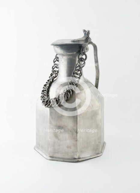 Covered Flagon with Chain, Wallis, c. 1750. Creator: Pierre Main.