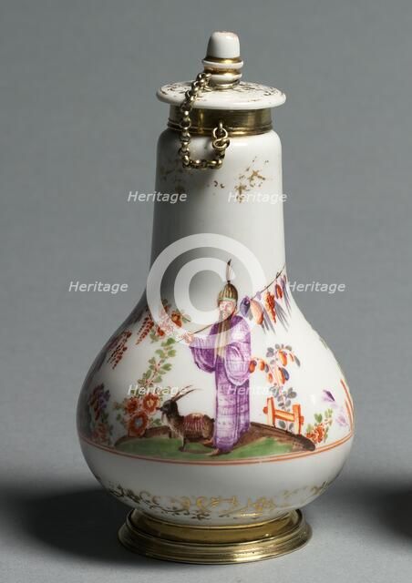 Covered Flask, c. 1720-1723. Creator: Meissen Porcelain Factory (German).