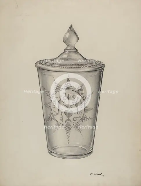 Covered Flip Glass, c. 1940. Creator: Paul Ward.