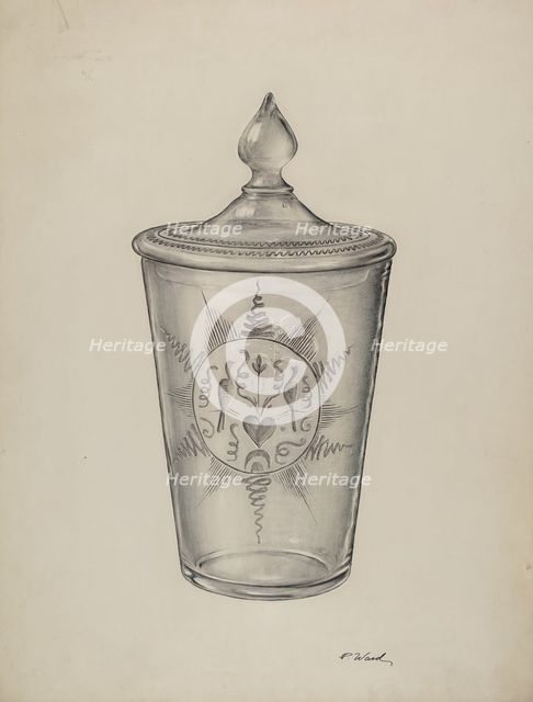 Covered Flip Glass, c. 1940. Creator: Paul Ward.