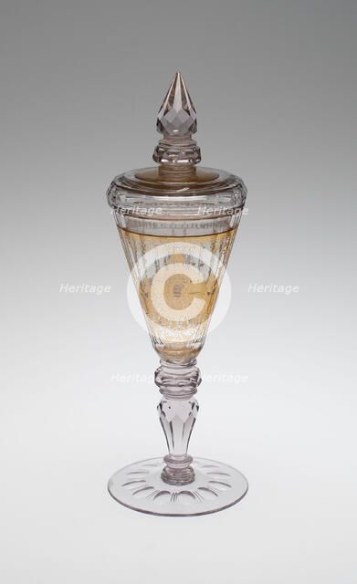 Covered Goblet (Pokal), Bohemia, c. 1730. Creator: Bohemia Glass.