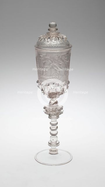 Covered Goblet (Pokal), Bohemia, c. 1730. Creator: Bohemia Glass.