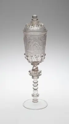 Covered Goblet (Pokal), Bohemia, c. 1730. Creator: Bohemia Glass