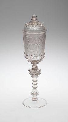 Covered Goblet (Pokal), Bohemia, c. 1730. Creator: Bohemia Glass