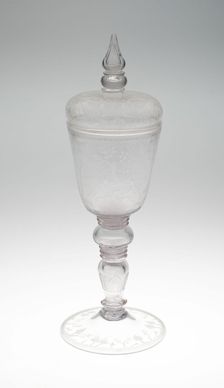 Covered Goblet (Pokal) with a Bear Hunt, Nuremberg, 1680/1700. Creator: Unknown