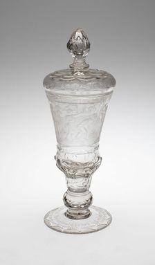 Covered Goblet (Pokal) with Musicians, Silesia, 1730/40. Creator: Unknown