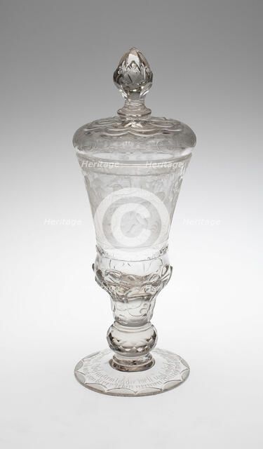 Covered Goblet (Pokal) with Musicians, Silesia, 1730/40. Creator: Unknown.