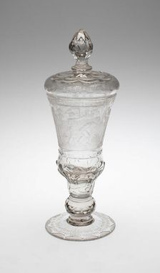Covered Goblet (Pokal) with Musicians, Silesia, 1730/40. Creator: Unknown