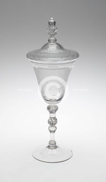 Covered Goblet with Goddess Diana Bathing, England, 1752. Creator: Jacob Sang.