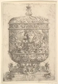 Covered Goblet with Grotesques on a White Background.n.d. Creator: Albrecht Altdorfer