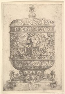Covered Goblet with Grotesques on a White Background.n.d. Creator: Albrecht Altdorfer