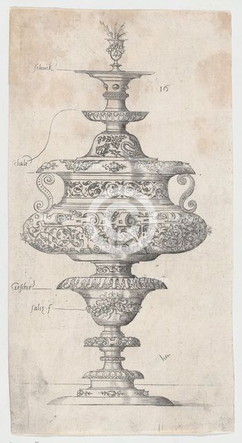 Covered Goblet With Owl,.n.d., n.d.. Creator: Virgil Solis.
