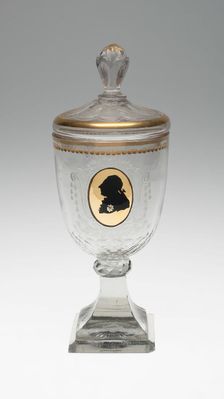 Covered Goblet with Silhouette Bust of King Frederich the Great, Germany, c. 1795. Creator: Unknown