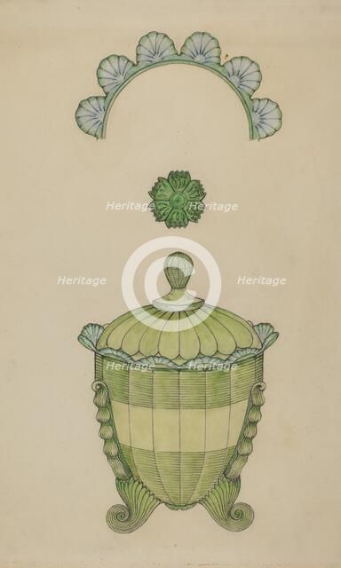 Covered Glass Sugar Bowl, 1936. Creator: William McAuley.