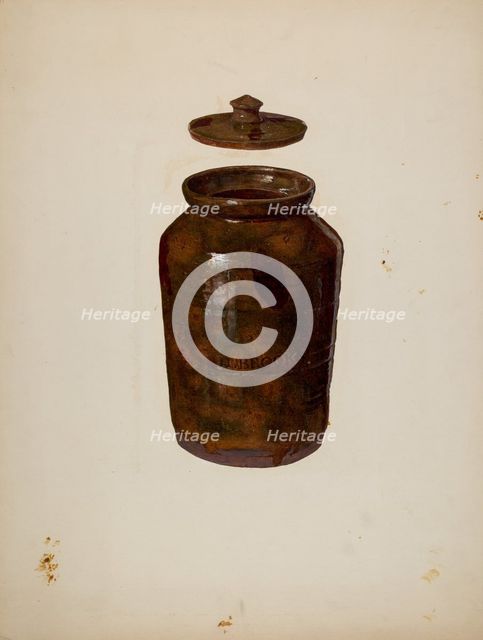 Covered Jar, c. 1940. Creator: John Collins.