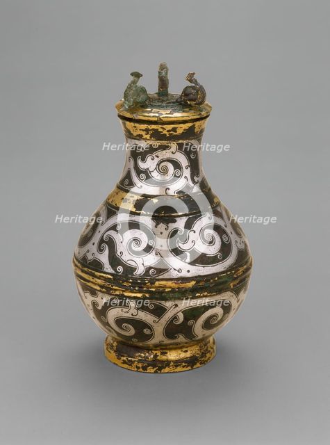 Covered Jar (Hu), Eastern Zhou dynasty, Warring States period,late 4th/3rd cent. B.C. Creator: Unknown.