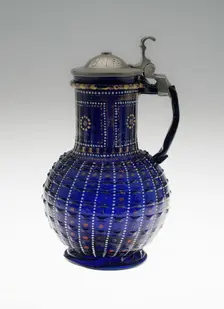 Covered Jug, Bohemia, 1581. Creator: Bohemia Glass