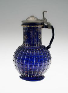 Covered Jug, Bohemia, 1581. Creator: Bohemia Glass