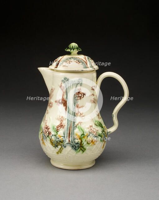 Covered Milk Jug, Staffordshire, 1760/69. Creator: Staffordshire Potteries.