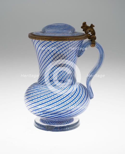 Covered Mug, Bohemia, Early 19th century. Creator: Bohemia Glass.