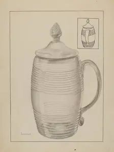 Covered Mug, c. 1936. Creator: Gertrude Lemberg
