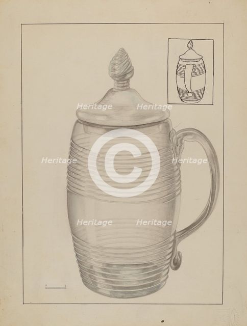 Covered Mug, c. 1936. Creator: Gertrude Lemberg.