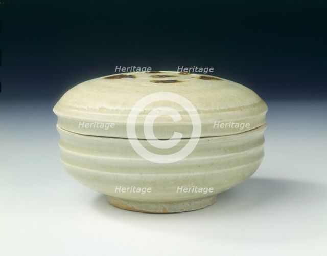 Covered qingbai box with iron oxide spots on lid, Northern Song dynasty, China, mid 11th century. Artist: Unknown