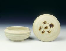 Covered qingbai box with iron oxide spots on lid, Northern Song dynasty, China, mid 11th century
